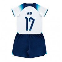 England Bukayo Saka #17 Fotballklær Hjemmedraktsett Barn VM 2022 Kortermet (+ korte bukser)